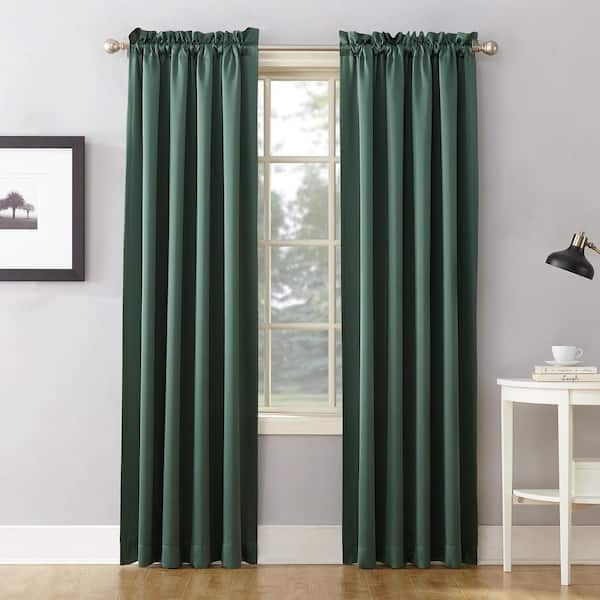 Sun Zero Gregory Everglade Polyester 54 in. W x 63 in. L Rod Pocket Room Darkening Curtain (Single Panel)