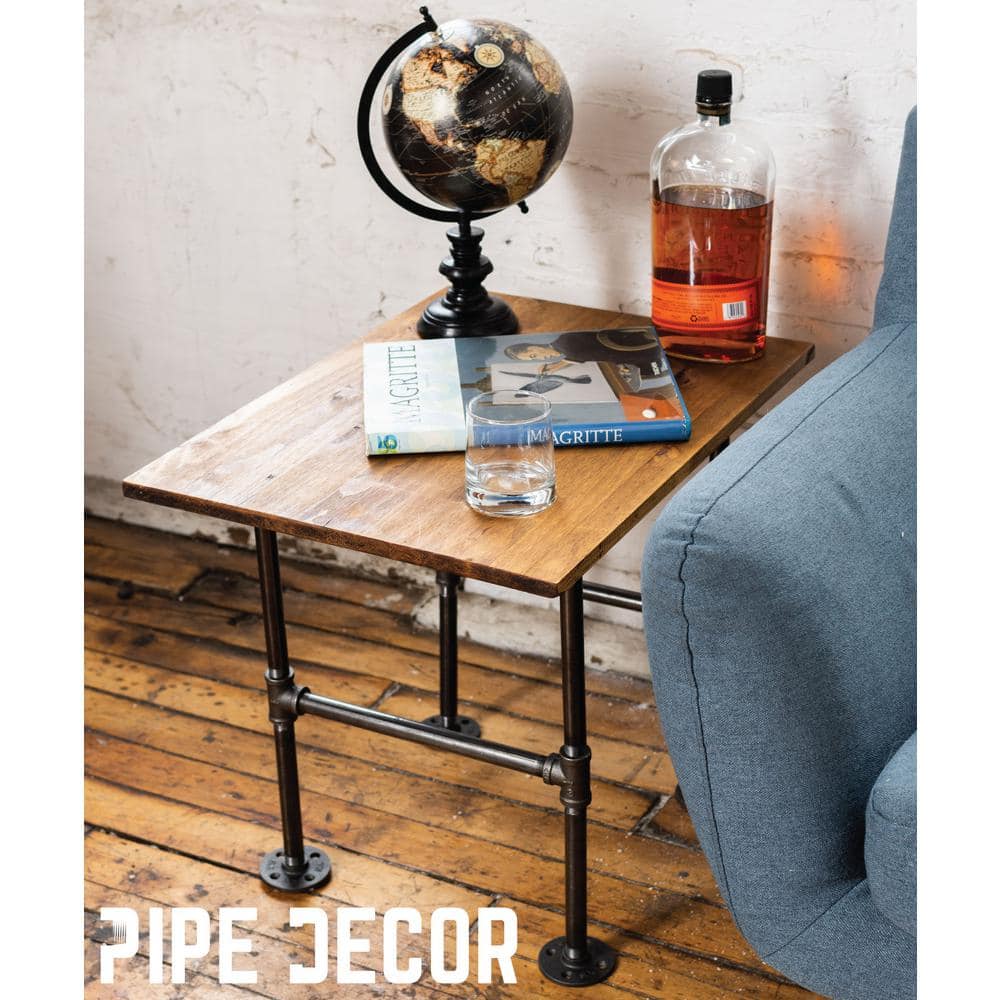 Black Heavy Duty Iron Pipe Table Leg Set for Coffee and End Tables
