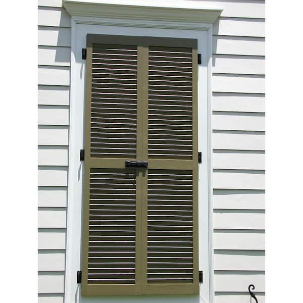 Pinecroft 15 in. x 51 in. Louvered Shutters Pair Unfinished SHL51