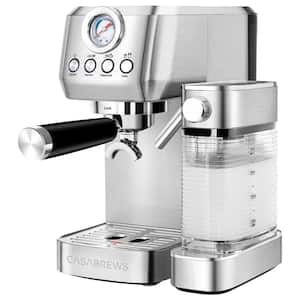 3700Pro 2 Cups Silver Stainless Steel Espresso Machine with Auto-Frothing System