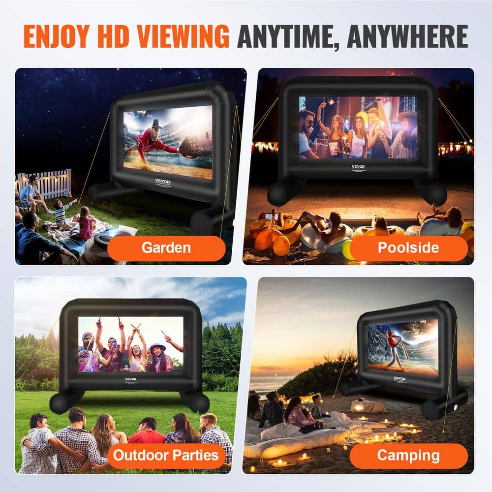 VEVOR 14 FT Black Inflatable Outdoor Movie Screen