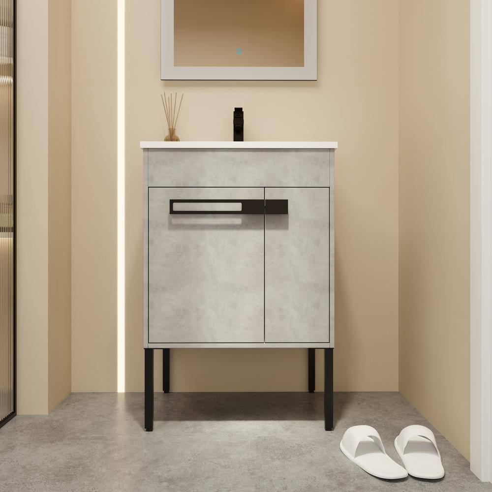 24 in. W x 18 in. D x 35 in. H Single Sink Freestanding or Floating Bath Va