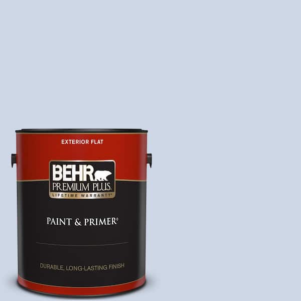 BEHR PREMIUM PLUS 1 gal. #590A-2 Monet Lily Flat Exterior Paint & Primer