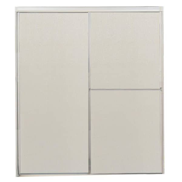 Contractors Wardrobe Model 6100 26-1/8 in. to 28-1/8 in. x 63 in. Framed Pivot Shower Door in Bright Clear with Rain Glass