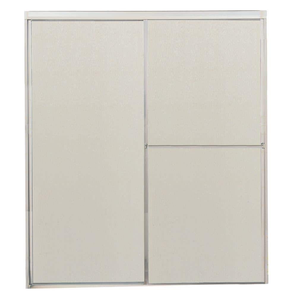Model 1100 59-1/2 in. x 63-1/4 in. Framed Bypass Sliding Shower Enclosure in Bright Clear with Rain Glass and Towel Bar price history on PriceWatchPro