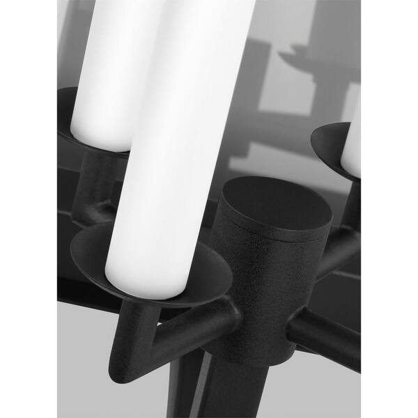 Generation Lighting - Hyannis Black Outdoor Hardwired Extra Large Wall Lantern Sconce with No Bulbs Included