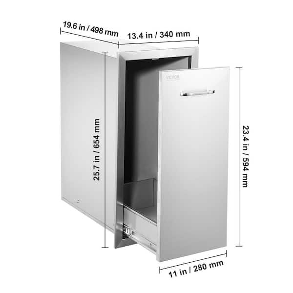 VEVOR 13.6 in. W x 26 in. H x 19.3 in. D Lower Sliding Rails