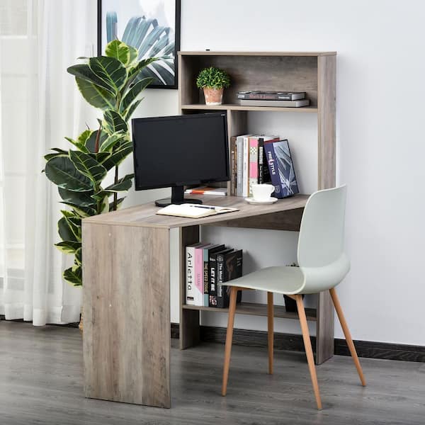 Office Study Iron Wood with Storage Bookshelf Student Study Desk