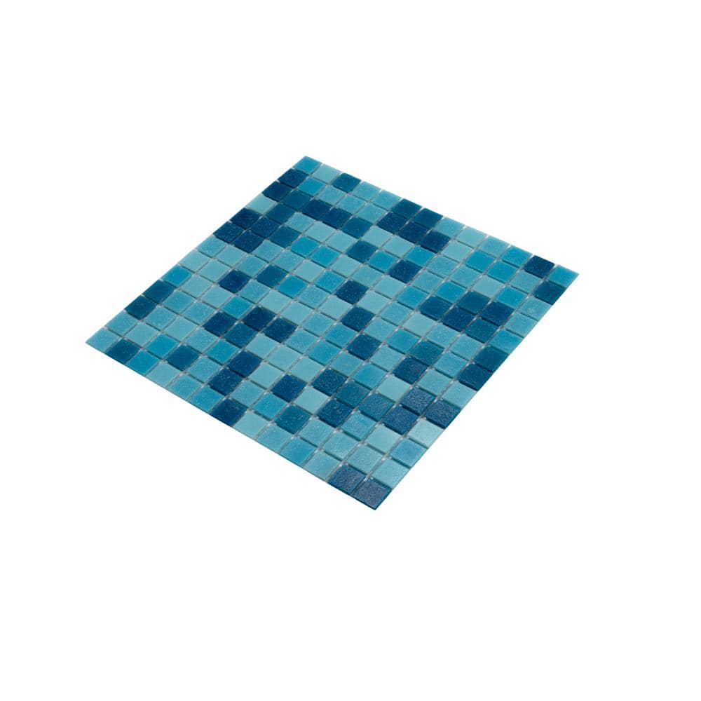 Pacific Blue 12" x 12" Glossy Glass Mosaic Tile