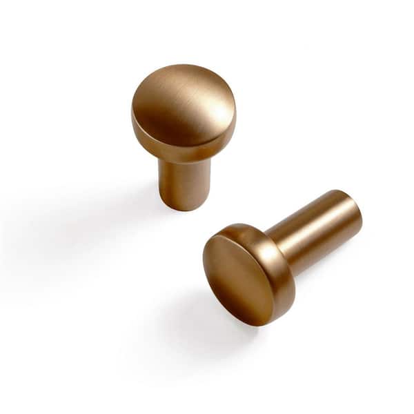 6-Pack 3/4 in. (20mm) Classic Minimalist Champagne Brown Round Cabinet Knobs