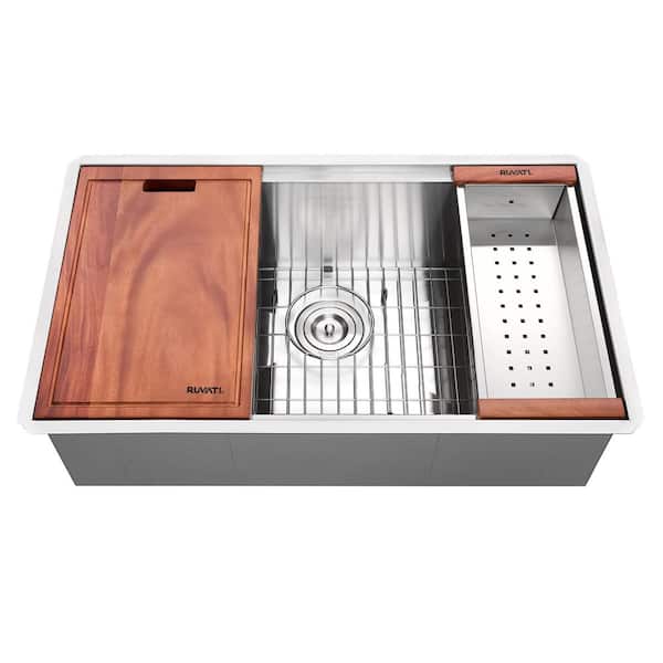 Ruvati Roma 30 in. Undermount Single Bowl 16-Gauge Stainless Steel