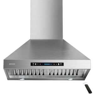 36 in. Wall Mount with LED Light Range Hood in Stainless Steel with Gesture Sensing and Touch Control Switch Panel