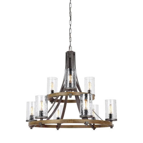 farmhouse weathered oak chandelier