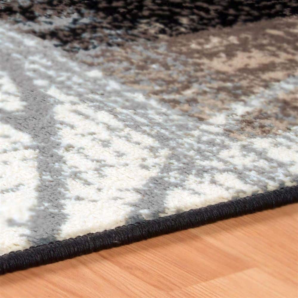 Beige Floral Patchwork 8' x 10' Synthetic Area Rug