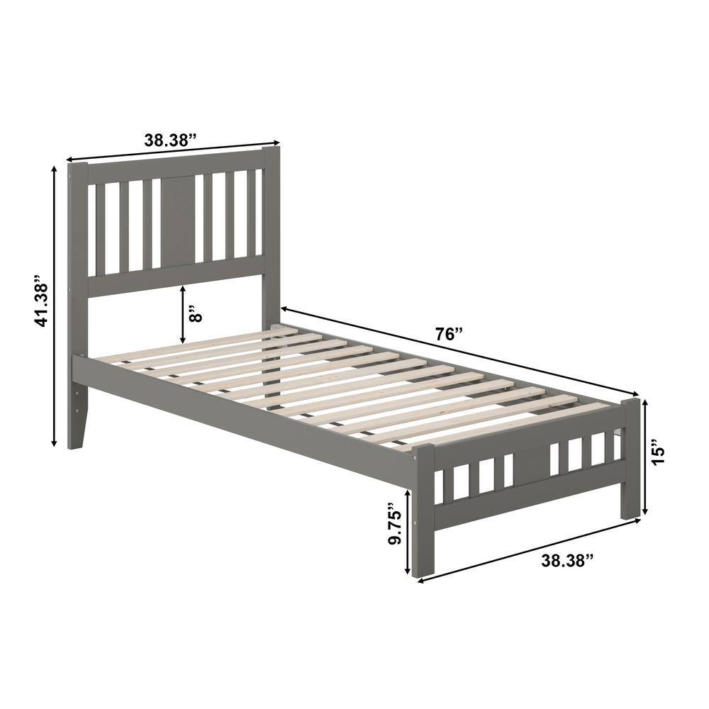 Tahoe Twin Wood Frame Platform Bed with Headboard