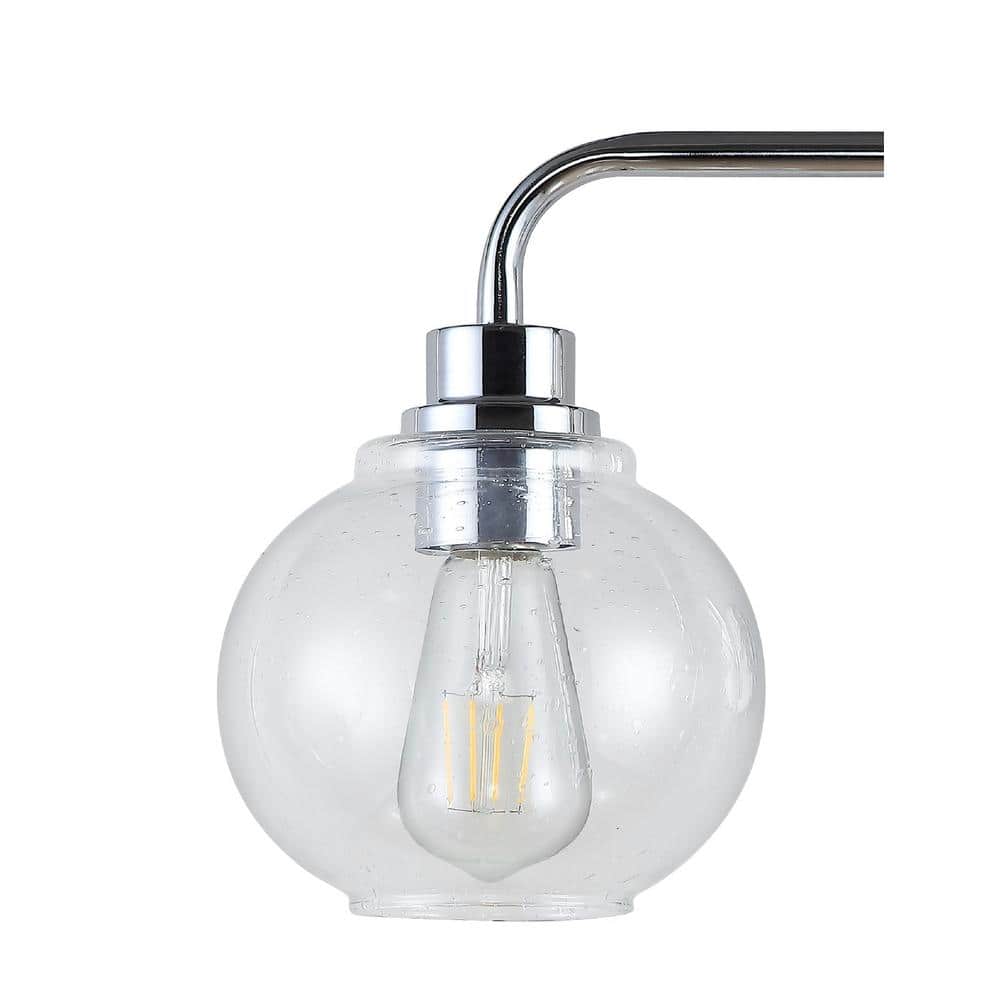 Chrome Sandrine 26.25'' 3-Light LED Vanity Light with Glass Shade