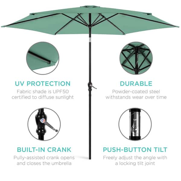 black striped patio umbrella Elsa Fashion Line 9' Umbrella - Black / White