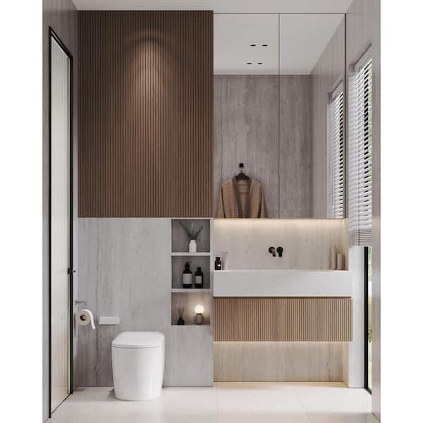 Compact Elongated Smart Toilet Bidet 1.28 GPF in White with Auto Flush, Filter, Dryer, UF Heated Seat for Small Bathroom