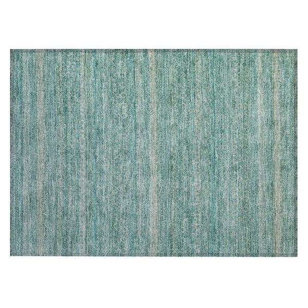 Chantille Machine Washable Indoor/Outdoor Abstract ACN2105 Teal 1 ft. 8 in. x 2 ft. 6 in. Accent Rug