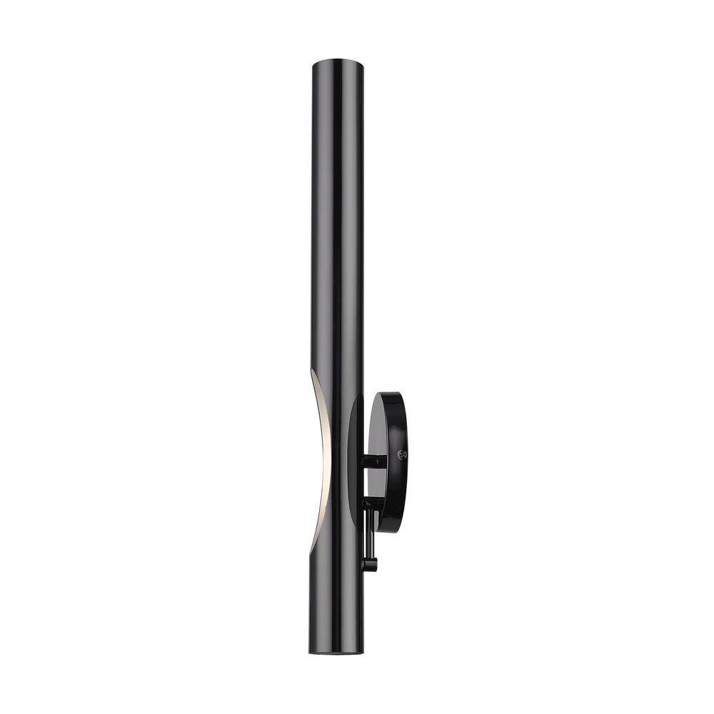 Acra Minimalistic Black Chrome 1-Light Sconce with Hand-Welded Shade