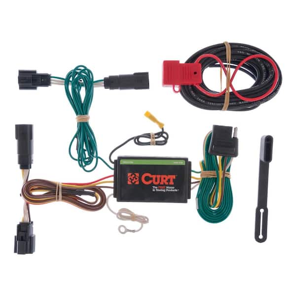 CURT Custom Vehicle-Trailer Wiring Harness, 4-Way Flat Output, Select Ford Edge, Quick Electrical Wire T-Connector