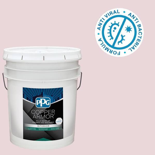 COPPER ARMOR 5 gal. PPG18-18 Rose Blush Eggshell Antiviral and Antibacterial Interior Paint with Primer