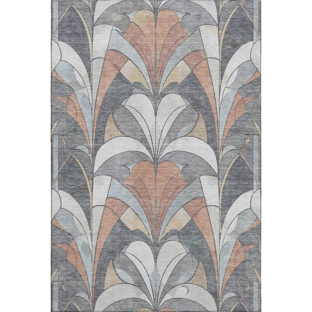 Mayfield Premium Machine Washable Abstract AMF2174 Gray 3 ft. x 4 ft. Area Rug price history on PriceWatchPro