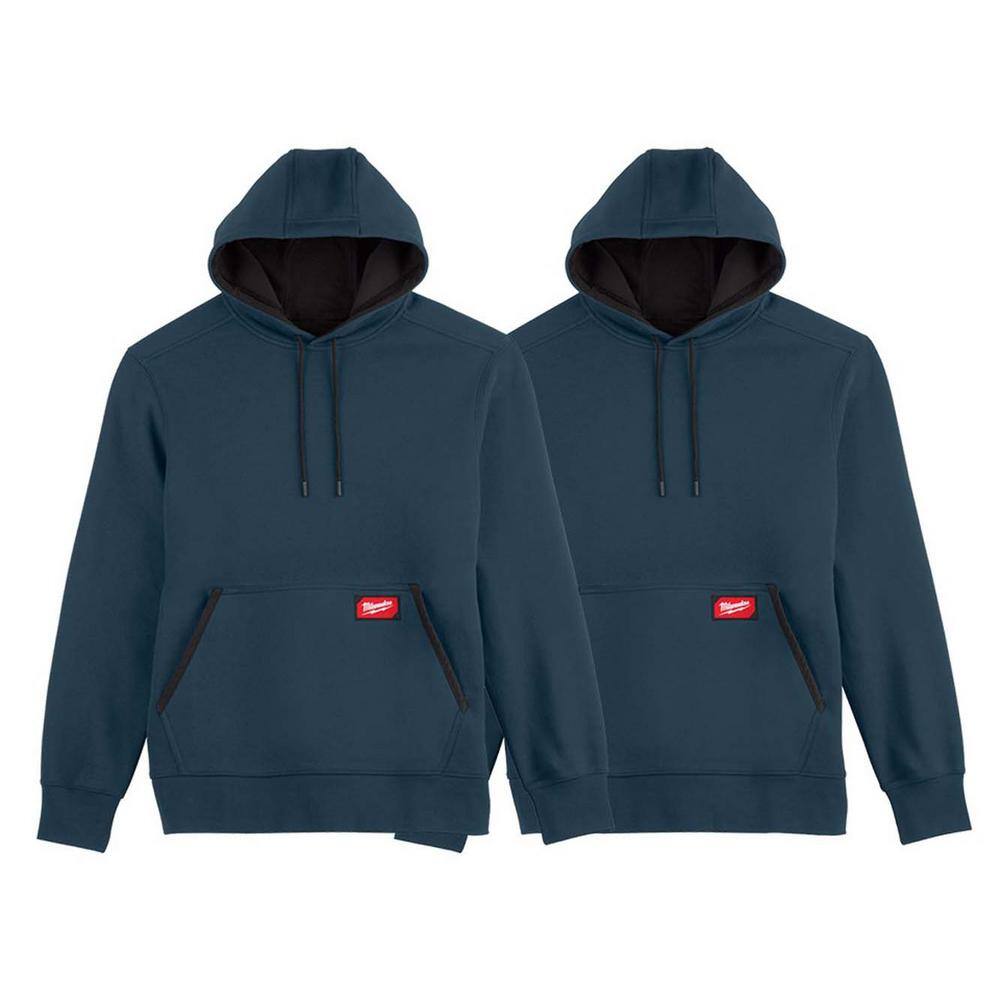 Men's Small Blue Midweight Cotton/Polyester Long-Sleeve Pullover Hoodie (2-Pack) price history on PriceWatchPro