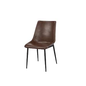 Ian Faux Leather Dining Chair (Set of 2), Dark Brown