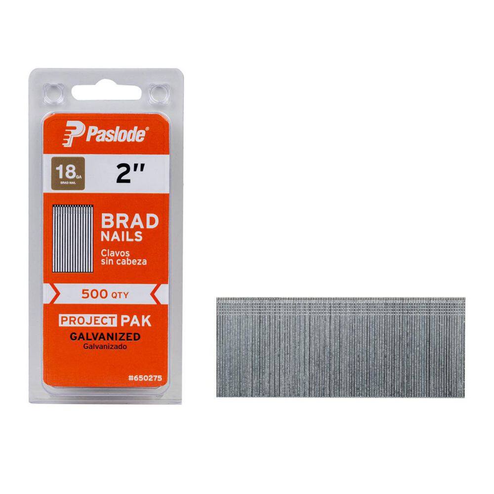 2 in. x 18-Gauge Galvanized Straight Project Pak Finish Nails (500 Pack) price history on PriceWatchPro