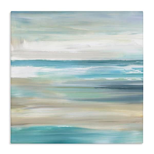 Abstract Beach Sand Ocean Waves by Nan Unframed Graphic Art Print Coastal 36 in. x 36 in.