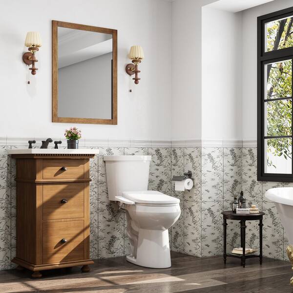 HOROW 19 in. Dual Flush Elongated Toilet with Smart Bidet Seat