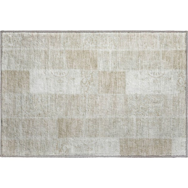 Addison Rugs Mayfield Premium Machine Washable Indoor/Outdoor Geometric AMF631 Taupe 1 ft. 8 in. x 2 ft. 6 in. Area Rug