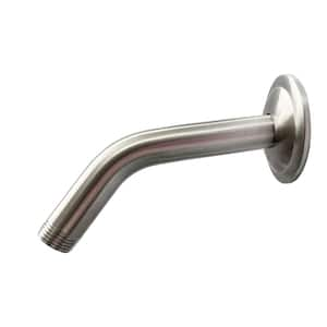 1/2 NPT x 4.8 in. Round Wall Mount Shower Arm with Sure Grip Flange in Brushed Nickel (1-Pack)