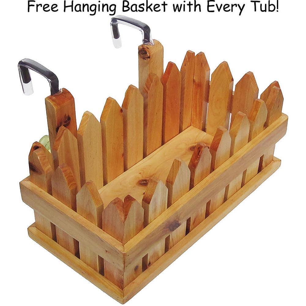 65'' Natural Cedar Wood Freestanding Soaking Bathtub with Fixtures
