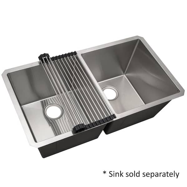 JASIWAY Sink Dish Drying Rack, Roll Up Dryer Rack for Inside Sink,  Expandable 304 Stainless Steel Dish Drainers for Kitchen Counter, Over Sink  Cover