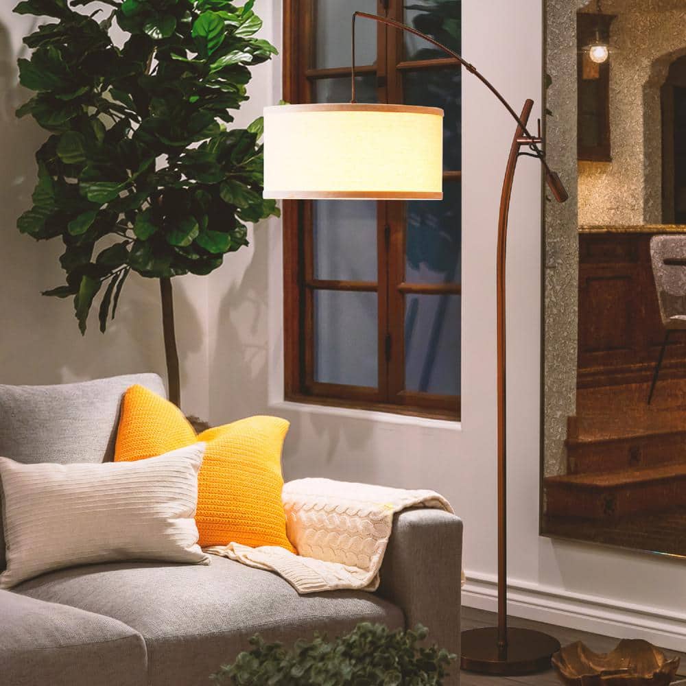 Grayson Bronze Adjustable Arc LED Floor Lamp