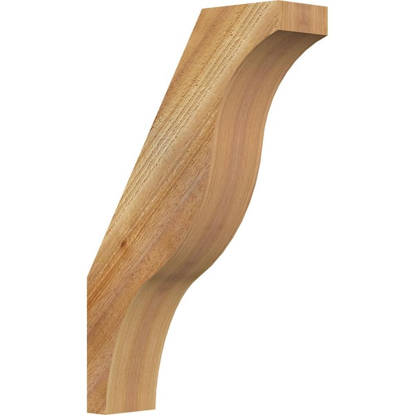 Ekena Millwork 4"W x 14"D x 22"H Funston Rough Sawn Knee Brace, Western Red Cedar