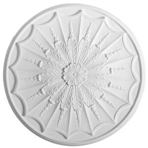 European Collection 26-15/16 in. x 1-3/8 in. Floral and Whorled Leaf Polyurethane Ceiling Medallion