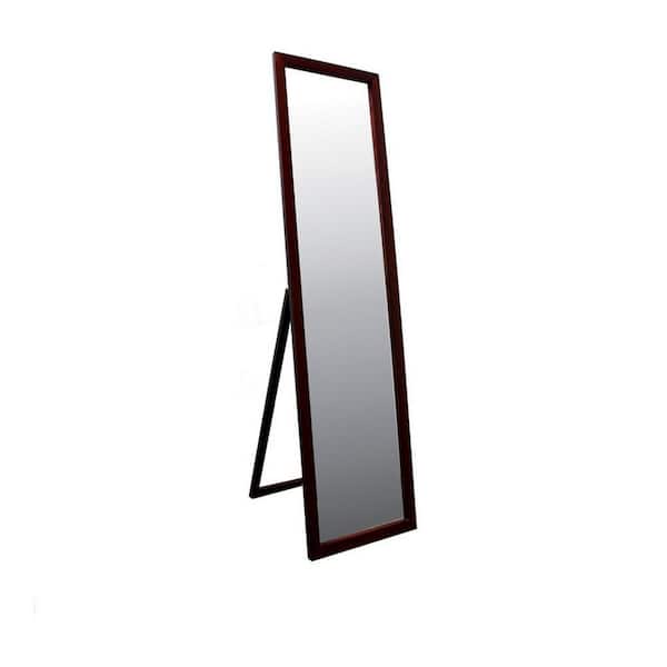 Vsmile 15 in. W x 55 in. H Black Framed Walnut Finish Vsmile 15 in. W x 55 in. H Black Framed Walnut Finish