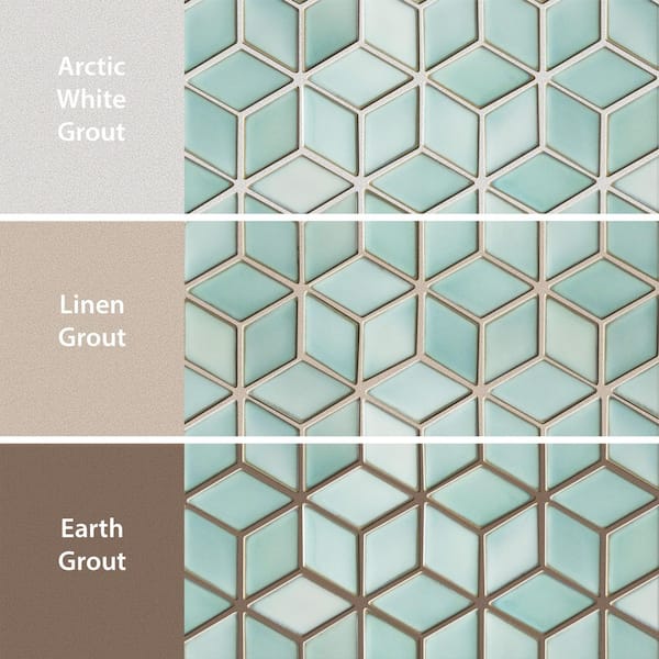 Merola Tile Hudson Rhombus Mint Green 10 in. x 12 in. Porcelain