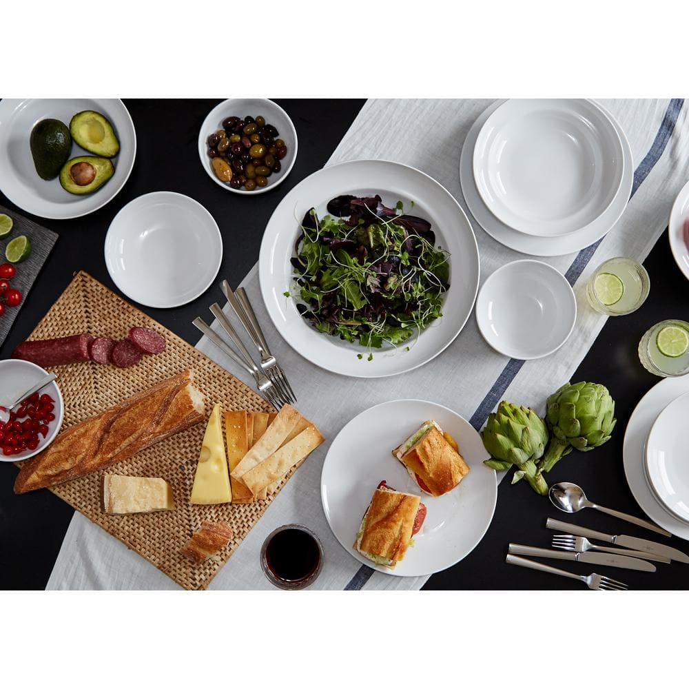 Glossy White 16-Piece Porcelain Dinnerware Set for 4