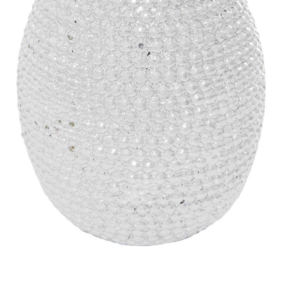 Silver Pineapple Elegance Polystone Sculpture 16"x11"