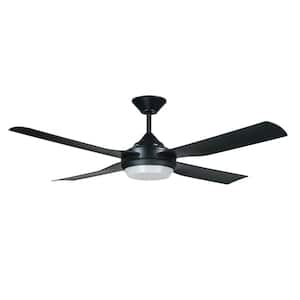 Moonah 52 in. LED Light Black Ceiling Fan with Remote Control