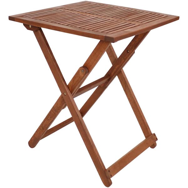 Sunnydaze Meranti Wood Folding Square Bistro Table