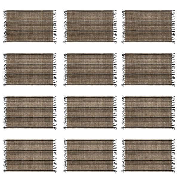 Storied Home 13.8 in. x 17.7 in. Natural Bamboo Placemat (Set of 12)