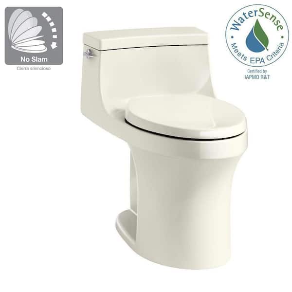 San Souci 12 in. 1-Piece 1.28 GPF Single Flush Elongated Toilet in Biscuit (Seat Included)