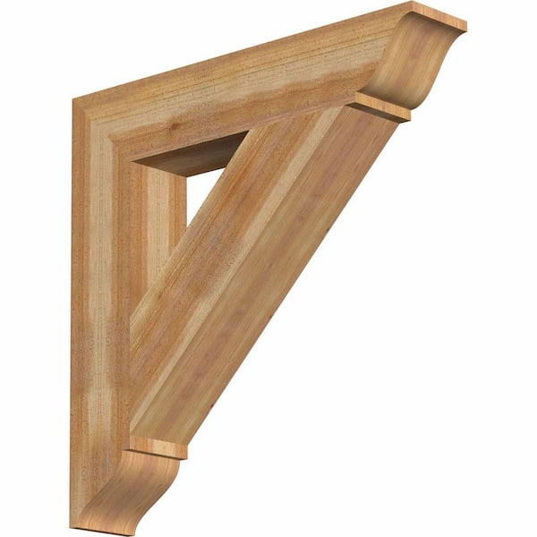 Ekena Millwork 6 in. x 32 in. x 32 in. Western Red Cedar Traditional Rough Sawn Bracket