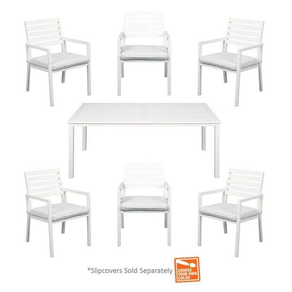 Hampton Bay Blue Springs 7-Piece Patio Dining Set with Cushion Insert (Slipcovers Sold Separately)