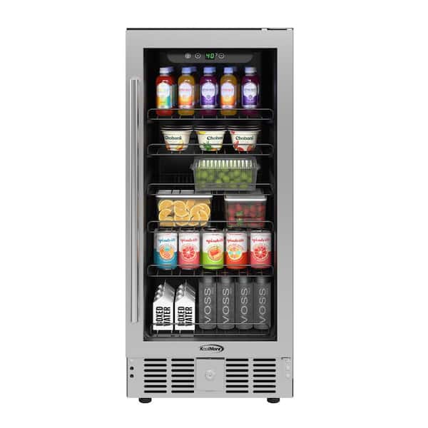 3 cu. ft. Mini Fridge with Glass Door in Black without Freezer
